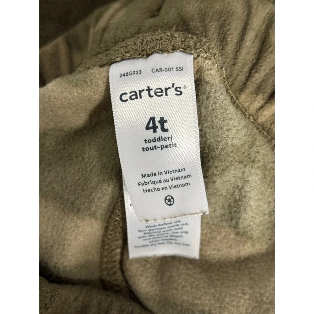 Wrangler Khaki Joggers & Carters Camo Fleece Pants Set Boys 4T W23F543TRA